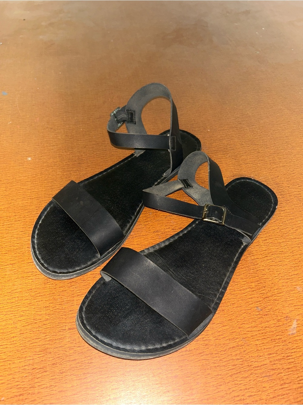 Black Women's Strappy Flat Sandals